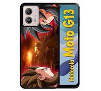 Coque Pour Motorola Moto G13 - San Guko Vs Vegeta - Silicone - Noir