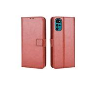 Coque pour Motorola MOTO G22/E32S Protection Antichoc Effet Etui Cuir et Intérieur TPU avec Porte-Cartes Fonction de Suppport Marron