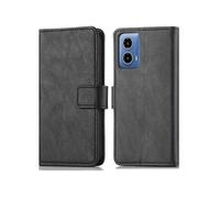 Coque pour Motorola Moto G34 Similicuir Noir