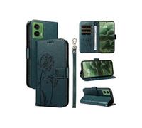 Coque pour Motorola MOTO G35 Housse en Cuir PU Premium Etui à Rabat Pochette de Portefeuille avec Porte Carte Etui de Protection Bleu