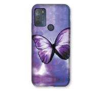 Coque Pour Motorola Moto G50 Papillon Violet et Blanc
