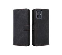 Coque pour Motorola Moto G54 5G Fermeture Magnétique Portefeuille Flip Folio Couverture De Fentes Pour Cartes Etui en Cuir PU Blocage RFID Noir