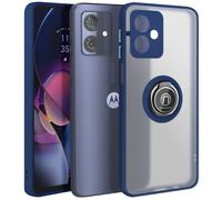 Coque pour Motorola Moto G54 Bague Métallique Support Vidéo Bleu nuit