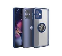 Coque pour Motorola Moto G54 Bague Métallique Support Vidéo Bleu nuit