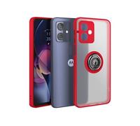 Coque pour Motorola Moto G54 Bague Métallique Support Vidéo Rouge
