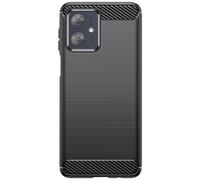 Coque pour Motorola Moto G54 en Silicone Effet Carbone Texture Brossée Noir