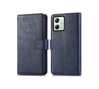 Coque pour Motorola Moto G54 Similicuir Bleu foncé