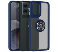 Coque pour Motorola Moto G55 Bague Métallique Support Vidéo Bleu nuit