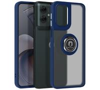 Coque pour Motorola Moto G55 Bague Métallique Support Vidéo Bleu nuit