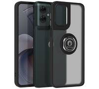 Coque pour Motorola Moto G55 Bague Métallique Support Vidéo Noir