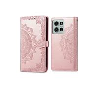 Coque pour Motorola moto G75 5G Similicuir Rose