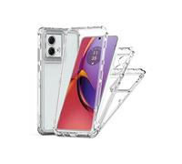 Coque pour Motorola Moto G84 5G - housse etui silicone gel fine 360 integrale (avant et arriere) + film ecran - TRANSPARENT -