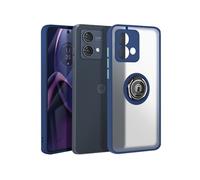 Coque pour Motorola Moto G84 Bague Métallique Support Vidéo Bleu nuit