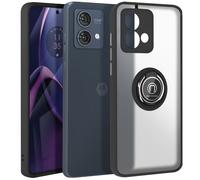 Coque pour Motorola Moto G84 Bague Métallique Support Vidéo Noir
