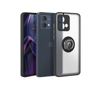 Avizar Coque pour Moto G84 Bague Métallique Support Vidéo Noir