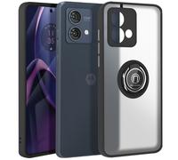 Avizar Coque pour Motorola Moto G84 Bague Métallique Support Vidéo Noir