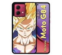Coque Pour Motorola Moto G84 - Dbz San Gohan Super Sayen 2 Ssj2 - Silicone - Noir