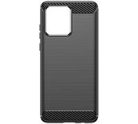 Coque pour Motorola Moto G84 Flexible Effet Carbone Classic Carb Noir
