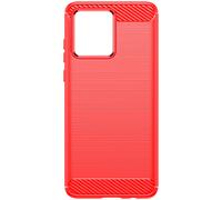 Coque et étui téléphone mobile Avizar Coque pour Motorola Moto G84 Effet Carbone Silicone Flexible Antichoc Rouge