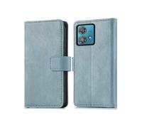 Coque pour Motorola Moto G84 Similicuir Bleu clair