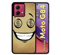 Coque Pour Motorola Moto G84 - Smiley Cupide Dollars - Silicone - Noir