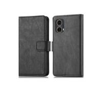 Coque pour Motorola Moto G85 Similicuir Noir