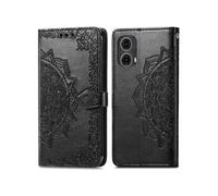 Coque pour Motorola Moto G85 Similicuir Noir