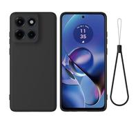 Coque pour Motorola Moto G86 Power,Étui de Protection Complète du Corps au Toucher Soyeux, Housse Doublure Douce en Tissu Microfibre, Étui pour Motorola Moto G86 Power-Noir