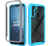 Coque Pour Motorola Moto One Fusion,Antichoc Tpu Housse Coque,L¿ G¿¿Re Avec Bords Silicone,Full Body Protection Robuste Etui Transparent Case Anti-Rayures Anti Chocs Bleu Clair