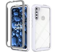 Coque Pour Motorola Moto One Fusion Plus,Antichoc Tpu Housse Étui Intégré Lèvre Surélevée Pour Écran & Caméra 360 Degré Transparent Complète Anti-Rayures Anti Chocs Et Chutes Blanc