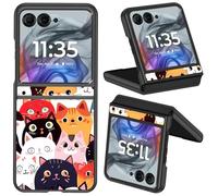 Coque pour Motorola Moto Razr 50 2024 pour Moto Razr 2024 - Coque de téléphone fine et légère en polycarbonate rigide résistant aux chocs pour Moto Razr 2024/Razr 50 5G, chats
