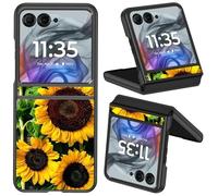 Coque pour Motorola Moto Razr 50 2024 pour Moto Razr 2024 - Coque de téléphone fine et légère en polycarbonate rigide résistant aux chocs pour Moto Razr 2024/Razr 50 5G, tournesol jaune