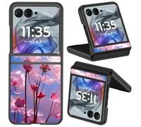 Coque pour Motorola Moto Razr 50 2024 pour Moto Razr 2024 - Coque de téléphone fine et légère en polycarbonate rigide résistant aux chocs pour Moto Razr 2024/Razr 50 5G, pissenlit rose