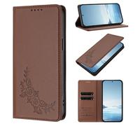 Coque pour Motorola Moto Signature 5G, Étui à Rabat en Cuir Portefeuille RFID Bloquant, Magnétique avec Fentes pour Cartes et Fonction Support, Housse de Protection, Brown