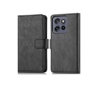 Coque pour Motorola ThinkPhone 25,Motorola Edge 50 Neo Similicuir Noir