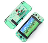 Coque Pour Nintendo Switch, Étui De Protection De Hard Antirayures Et Absorption Des Chocs 4 Casquettes De Pouce Pour Switch Console - Vert