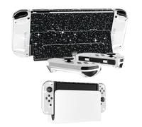 Coque pour Nintendo Switch OLED, Coque Protection pour Switch OLED à Paillettes avec Housses en Silicone pour Joy-Con, Protection Ergonomique en TPU Souple, Absorption des Chocs et Antirayures