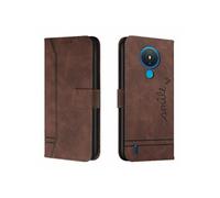 Coque pour Nokia 1.4 Protection Portefeuille Etui à Rabat Housse en Cuir PU avec Antichoc TPU Magnétique Flip Pochette Housse ZURSANA Marron
