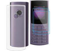 Coque Pour Nokia 110 4g 2023, Transparente Souple Tpu Case Et [2 Pièces] Verre Trempé Écran Protecteur, Antichoc Silicone Housse Etui Pour Nokia 110 4g 2023 (1.8"") - Limpide