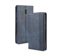 Coque pour Nokia 2.3,Flip magnétique rétro,étui de téléphone en Cuir PU,Conception de Portefeuille avec 3 Fentes à Cartes et 1 Pince à Argent -Blue