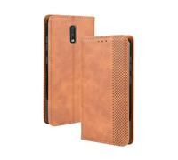 Coque pour Nokia 2.3,Flip magnétique rétro,étui de téléphone en Cuir PU,Conception de Portefeuille avec 3 Fentes à Cartes et 1 Pince à Argent -Brown