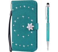 Coque Pour Nokia 3.1, [Srie Mandala] Brillant Cristal Diamant Bookstyle Flip Cover Tui De Protection Housse En Pu Cuir Avec Tpu Silicone Souple Phone Case (Cyan)