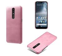 Coque pour Nokia 4.2,Anti-dérapage,Protection Contre Les Chutes,Coquille arrière Simple de Couleur Solide,Design en Cuir d'imitation en Plastique-Pink