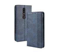 Coque pour Nokia 4.2,Flip magnétique rétro,étui de téléphone en Cuir PU,Conception de Portefeuille avec 3 Fentes à Cartes et 1 Pince à Argent -Blue