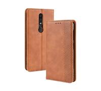 Coque pour Nokia 4.2,Flip magnétique rétro,étui de téléphone en Cuir PU,Conception de Portefeuille avec 3 Fentes à Cartes et 1 Pince à Argent -Brown