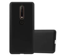 cadorabo Coque pour Nokia 6.1 2018 en Metallic Noir - Housse Protection Souple en Silicone TPU avec Anti-Choc et Anti-Rayures - Ultra Slim Fin Gel Case Cover Bumper