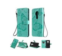Coque pour Nokia 7.2 ZURSANA Papillon de Protection Etui à Rabat en Cuir PU avec Porte-cartes Magnétique Compatible avec Nokia 7.2 Vert