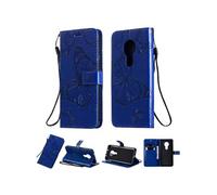 Coque pour Nokia 7.2 ZURSANA Papillon de Protection Etui à Rabat en Cuir PU avec Porte-cartes Magnétique Compatible avec Nokia 7.2 Bleu