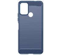 Coque pour Nokia C22 Protection Souple Effet Carbone et Brossé Bleu nuit