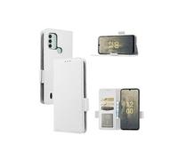 Coque pour NOKIA C31 4G Etui portefeuille magnétique PU Cuir côté boucle de boucle - Blanc
